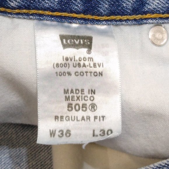 Levi's 505 Regular Fit 35x29 Men Straight Leg Mid-Rise Jeans Red Tag Vintage - Picture 6 of 8